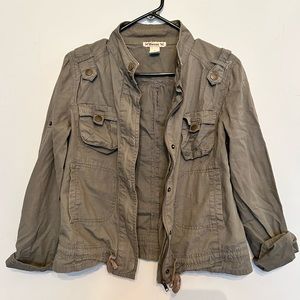 Forever 21 olive green military style jacket small utility